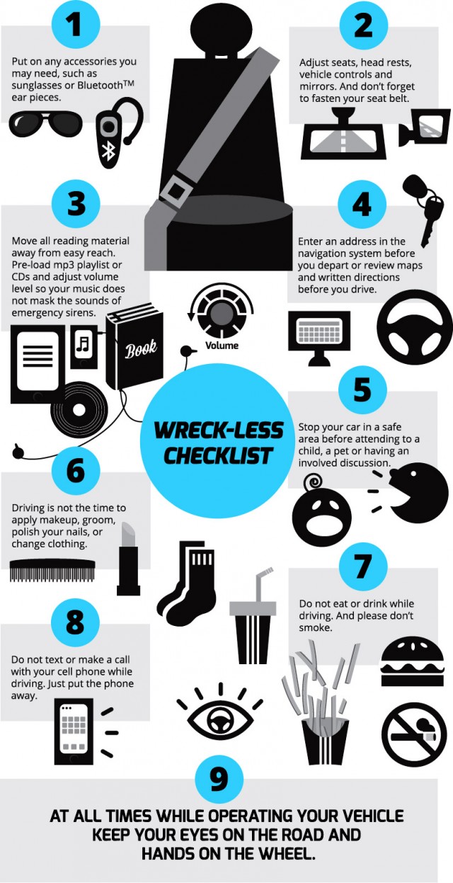 wreck-less checklist car accidents prevention